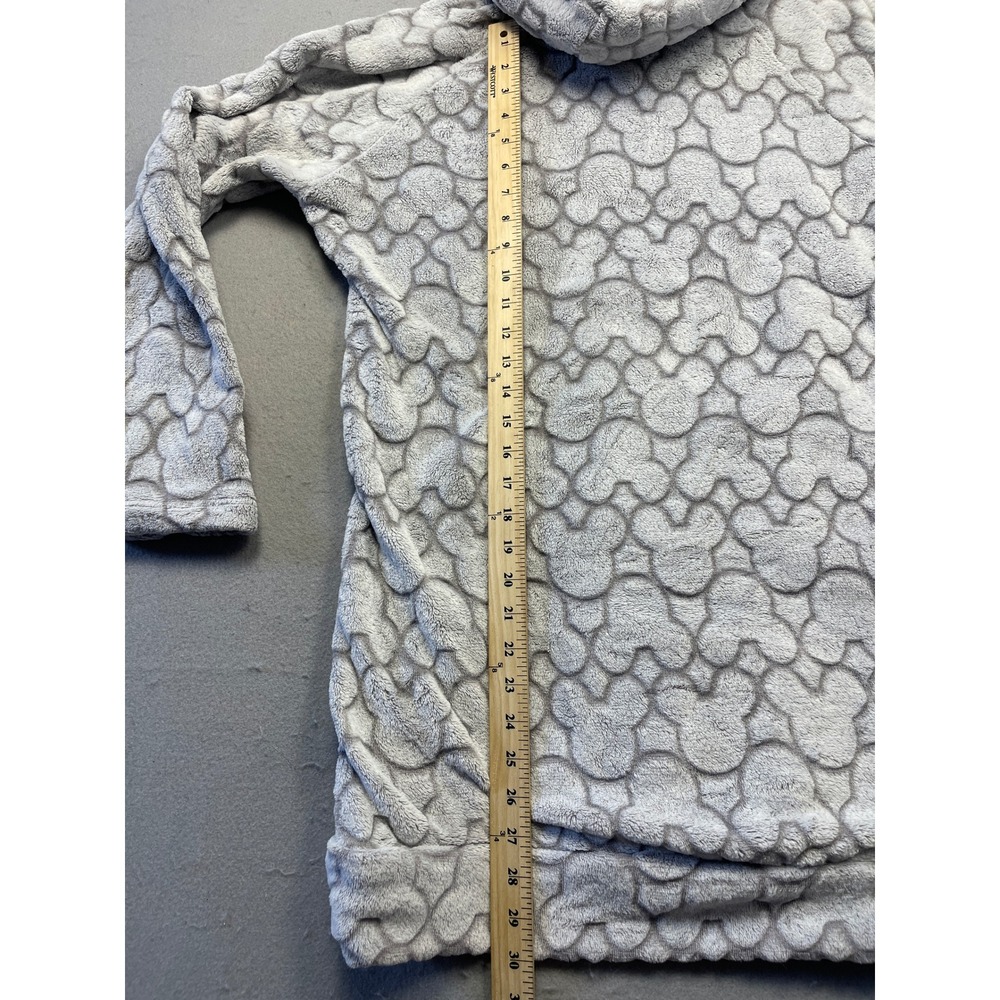 Disney Hoodie Faux Fur Grey Mickey Mouse Large Womens - Picture 5 of 8